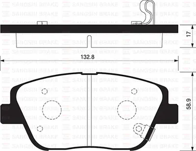 SANGSIN  SP1398 Balata Ön Disk Hyundai Sonata 09=> Kia K5-Optima 1.7-2.0-2.4 12=> 581013QA10
