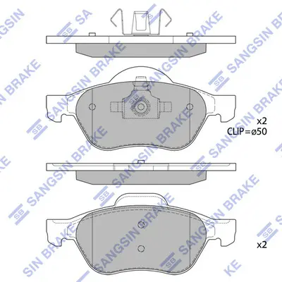 SANGSIN  SP1840 Ön Fren Balatasi Renault Laguna Ii 01>05 Laguna Iii 07>15 Megane Ii 02> 7701206598 7701208183 7701209808