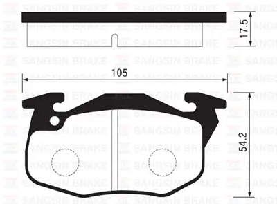 SANGSIN  SP2003 Ön Balata R9-R11-R19 Clio-Exp-P106-P206 (Gdb327-Gdb1033-Gdb1277) 7711130034 7701202711 WVA20905