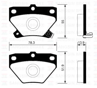 SANGSIN  SP2044 Arka Balata Corolla Verso 1.4-1.6 Vvt-1.8vvt-2.0d 4d (00-07) Yaris 1.0-1.3-1.5 (00-05) (Gdb3243) 0446652010 0446652040 WVA23521