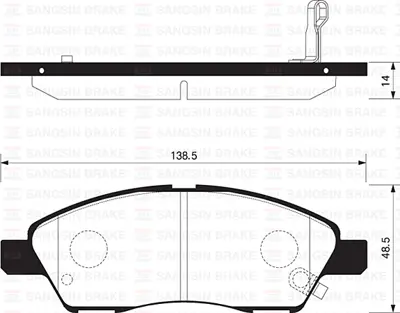SANGSIN  SP2084 Balata Ön Disk Nissan Cube-Tiida 07=> AY040NS140 WVA24724 WVA24725