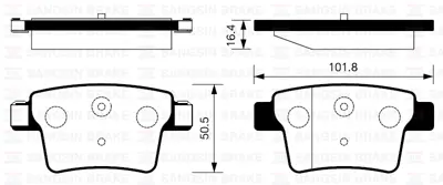 SANGSIN  SP2095 Arka Balata Mondeo Iii 1.8 16v-2.0 16v-2.0 Tdci-2.2 Tdci  (00-07) Jaguar Xtype (01-09) (Gdb1665) 4S712M008AB C2S38068 WVA24260