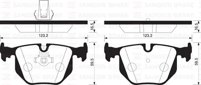 SANGSIN  SP2168 Arka Balata E83 X5 3.0i-4.4i 00=> X5 5.30d (01-08)  E46 (00-05)m3 Cls 03=> (Gdb1527-Gdb1119-Gdb1304) 34216752632 34216761247 WVA21282