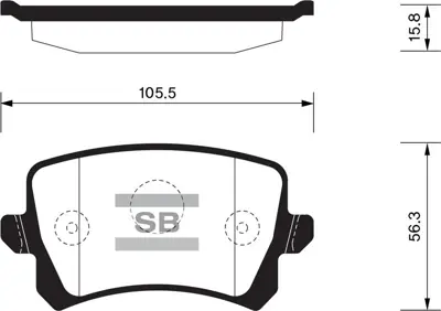 SANGSIN  SP2263 Arka Balata Passat-Cc-Caddy-Golf5-Golf6-Jetta-A3-A6-Leon-Octavia-Superb 04=> (Gdb1622) X 3C0698451D 1K0698451G 4F0698451D
