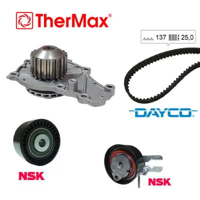 TherMax  T15.182 Devirdaimli Triger Seti (137x254) P206-P207-P307-P308-P407-P3008-Expert-Partner-Berlingo-Jumpy-C2-C3 -C4-C5-Xsara-Focus Ii-Fiesta V-Vi Volvo S40-C30-V50-Fiat Scudo Euro4 1.6 Hdi-Tdci 1684448080 3M5Q8B596AB 9467565880