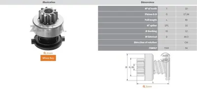 ZEN  1469 10 Dis Mercedes Class A-A190 F000AL1209 F000AL1688