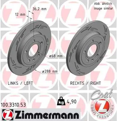 ZIMMERMANN  100.3310.53 Arka Fren Aynasi A4-A4 Avant 8ed.B7 2.0 Tfsi/2.0 Tdi/2.5 Tdi/2.7 Tdi.3.0 Quattro.3.0 Tdi.3.2 Fsi 986479252-Df4756 8E0615601M