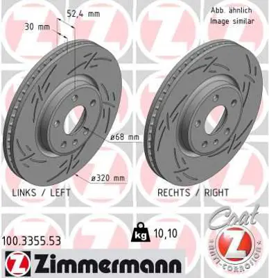 ZIMMERMANN  100.3355.53 Ön Fren Aynasi A4-A5-A6-A7-Q5(320x30x28xhavali) 986479753-Df6148 8R0615301 8R0615301C
