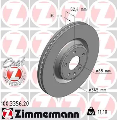 ZIMMERMANN  100.3356.20 Ön Fren Aynasi A4-A5 1.8 Tfsi-2.0 Tdi-2.7 Tdi-3.0 Tfsi-3.2 Fsi 07=> A6 2.0 Tdi-2.8 Fsi-3.0 Tdi 10=>  986479747-Df6149s 4G0615301