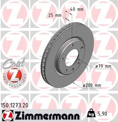 ZIMMERMANN  150.1273.20 Fren Diski On Bmw M3 E30 34112226813