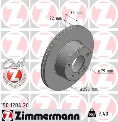 ZIMMERMANN  150.1284.20 Fren Diski On Bmw E39 96>03 34116767061