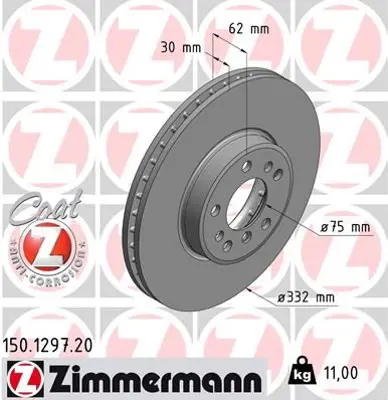 ZIMMERMANN  150.1297.20 Fren Diski On Bmw X3 E83 X5 E53 34116794304
