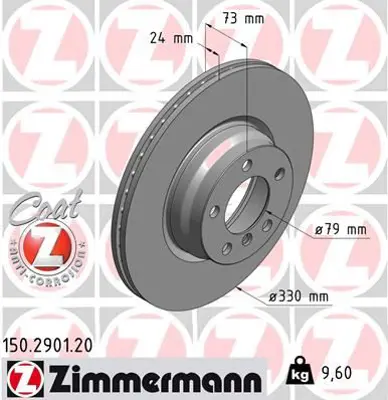 ZIMMERMANN  150.2901.20 Fren Diski On Bmw F30 F32 F34 F36 F22 34116792221
