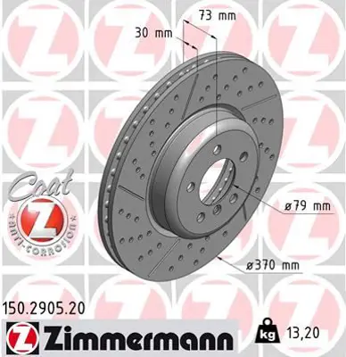 ZIMMERMANN  150.2905.20 Fren Diski On Bmw F20 F30 F32 F33 F34 F36 F22 34106797603