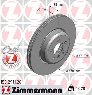 ZIMMERMANN  150.2911.20 Fren Diski On Bmw F30 F32 F33 F34 F36 34106797606