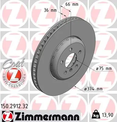ZIMMERMANN  150.2912.32 Fren Diski  0986479e28-Df6613s 34106894383 34116785675