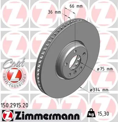 ZIMMERMANN  150.2915.20 Fren Diski  0986479e63-Df6623s 34116783778 34116789544