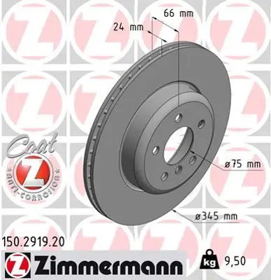 ZIMMERMANN  150.2919.20 Ön Fren Diski Bmw 3 (F30-F80)-3 Gran Turismo (F34)-4 Coupe (F32-F82)-4 Gran Coupe (F36) 0986479e17-Df6607s 34206797607 6797607