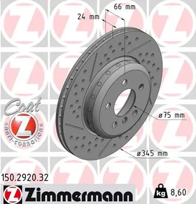 ZIMMERMANN  150.2920.32 Fren Diski 0986479e15-Df6601s 34206797600