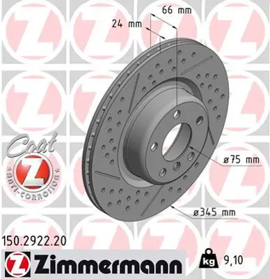 ZIMMERMANN  150.2922.20 Fren Diski Ön 1 (F20-F21-F23)2 (F22-F87)3 (F30-F80-F34)4 (F32-F82) 98647900000-Df6606s 34206797598 6797598