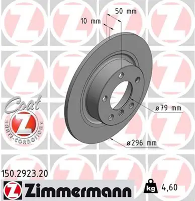 ZIMMERMANN  150.2923.20 Fren Disk 34219808513 34219811540 34219814540