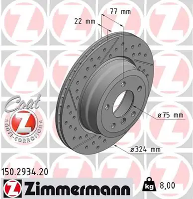 ZIMMERMANN  150.2934.20 Fren Disk 34216795754