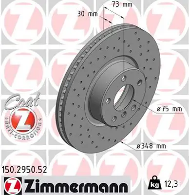 ZIMMERMANN  150.2950.52 Fren Disk (Delikli) 34116871800