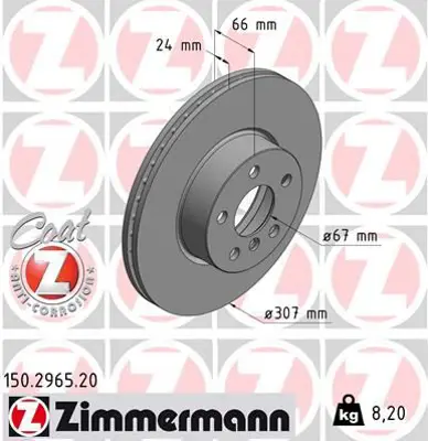 ZIMMERMANN  150.2965.20 Fren Diski On Bmw G20 G22 34106890789 34106877212