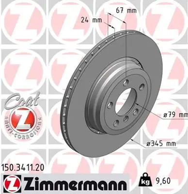 ZIMMERMANN  150.3411.20 Fren Diski Arka 7 2001 > 986479005-Df4389s 34211166129