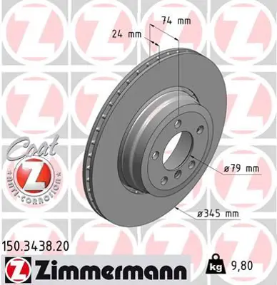 ZIMMERMANN  150.3438.20 Ön Fren Aynasi 7 Serisi (E65-E66-E67) 730 D-730 Ld-740 İ-740 Li-750 İ-750 Li-760 İ-760 Li 02=> (Hava 986479440-Df6476s 34216765889 34216864054