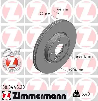 ZIMMERMANN  150.3445.20 Ön Fren Aynasi Mini Cooper-One-Cooper S- One D- Works- Cabriolet Cooper- 986479438-Df6010 34116774986