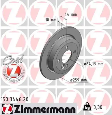 ZIMMERMANN  150.3446.20 Arka Fren Aynasi Mini Cooper- One- Cooper S- One D- Works- Cabriolet Cooper- 986478601-Df4198 34211503070