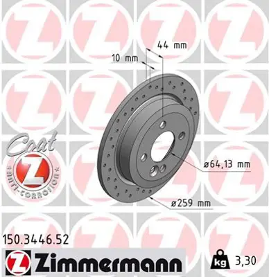 ZIMMERMANN  150.3446.52 Arka Fren Aynasi Mini Cooper- One- Cooper S- One D- Works- Cabriolet Cooper- (Delikli) 986478601-Df4198 34211503070