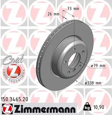 ZIMMERMANN  150.3465.20 Fren Diski On Bmw E81 E87 E88 E90 986479773-986479e22-Df6609s 34116778647 34116786392