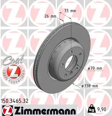 ZIMMERMANN  150.3465.32 Fren Diski On Bmw E81 E87 E88 E90 986479773-986479e22-Df6609s 34116778647 34116786392