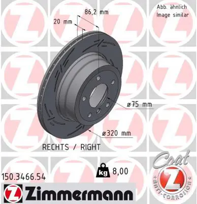 ZIMMERMANN  150.3466.54 Arka Fren Aynasi 525 Xi-525 İ Xdrive-530 Xi-530 I Xdrive-525 Xd-525 D Xdrive (05-10) (Hava Kanalli) 986479351-Df6299 34216763345 34216864053