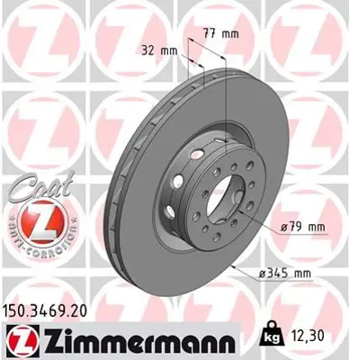ZIMMERMANN  150.3469.20 Fren Disk 34112229528