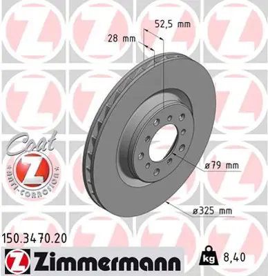 ZIMMERMANN  150.3470.20 Fren Disk 34112229529