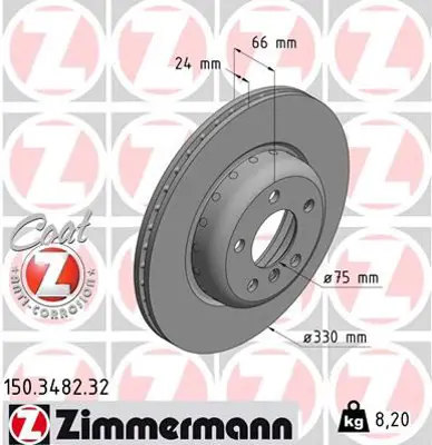 ZIMMERMANN  150.3482.32 Fren Diski Ön 5 2009 > 0986479e07-Df6616s 34116794429