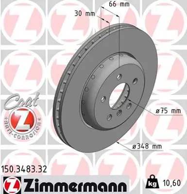 ZIMMERMANN  150.3483.32 Fren Diski On Bmw F06 F10 F11 F12 F13  986479772-986479e16-Df6615s 34116775277