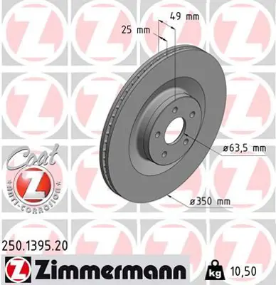 ZIMMERMANN  250.1395.20 Fren Disk Df6871 1936713 G1FY 1125 AB