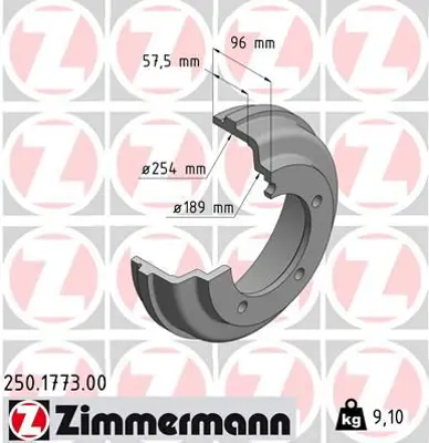 ZIMMERMANN  250.1773.00 Fren Disk Db4314 2313908 4146930 4540218