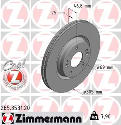 ZIMMERMANN  285.3531.20 Ön Fren Diski (Hava Kanalli) Hyundai Elantra 1.6l G4fg 16-> / Tucson 1.6l G4fj  D4fe 15-> / İ30 1.4l G4ld 17->/ Sportage 1.6l G4fd G4fj 15-> 1.6l D4fe 18-> / Ceed 1.4l G4ld 1.6l D4fe 18-> 17 İnç (Adet) 51712C1000 51712D7000 51712J9100