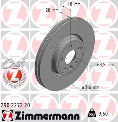 ZIMMERMANN  290.2272.20 Fren Disk T4N1799