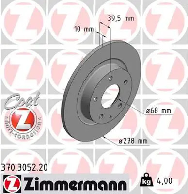ZIMMERMANN  370.3052.20 Fren Diski  0986479c22 GHT2 26 251