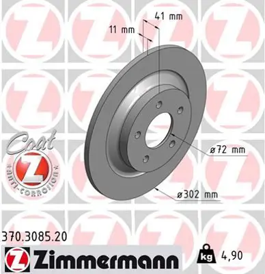 ZIMMERMANN  370.3085.20 Fren Diski. Arka. [302 /11-9 Mm]  986479233-Df4468 C23Y26251A C26Y26251A C26Y26251A