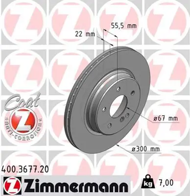 ZIMMERMANN  400.3677.20 Fren Disk 2104230712 210423071264 A2104230712