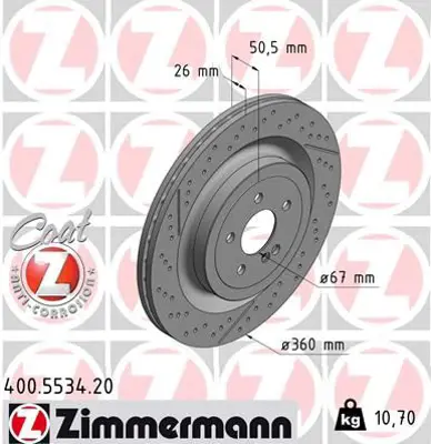 ZIMMERMANN  400.5534.20 Fren Disk Df6822s 2314230212 A2314230212