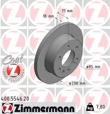ZIMMERMANN  400.5546.20 Fren Diski Arka Mercedes Sprinter B907 B910 18> Kod: -B25 A9104230200
