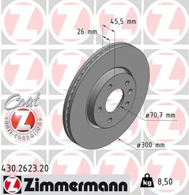 ZIMMERMANN  430.2623.20 Ön Fren Aynasi Insignia B (16 Inç) 18> Astra J  09=> Zafira C 11=> Cruze 09=> (300x26x5dlxhavali) (13502051) 569076 569070 13502052 95527031